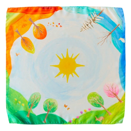 Jahreszeiten Spieltuch Seide 53 x 53 cm