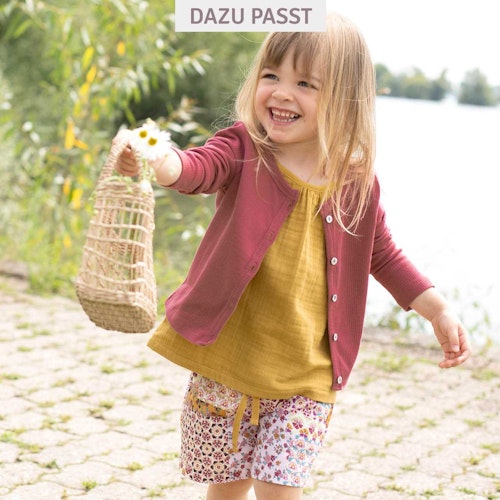 Leichte Popeline Shorts Orchideendruck