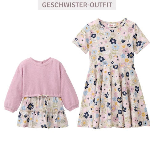 Kurzarm Flatterkleid geblümt
