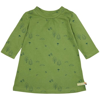 Weiches Kleid Waldmotive grün