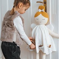 Adventskalender Puppe Engel zum selbst Befüllen 69 cm