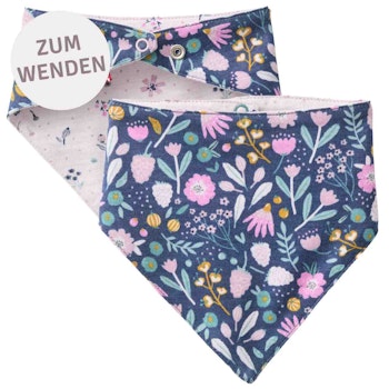 Wende Dreiecktuch Herbstblüten indigoblau