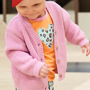 Grobe Strickjacke rosa