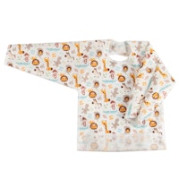 Langarmlätzchen weiß Safari, 1-3 Jahre