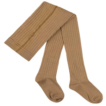 Strumpfhose Wolle-Baumwolle dunkelbeige