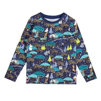 Langarmshirt Mumin-Motive grau meliert