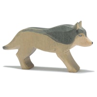 Wolf laufend Holzfigur 6 cm