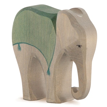 Elefant mit Sattel - Krippenfigur aus Holz 14 cm