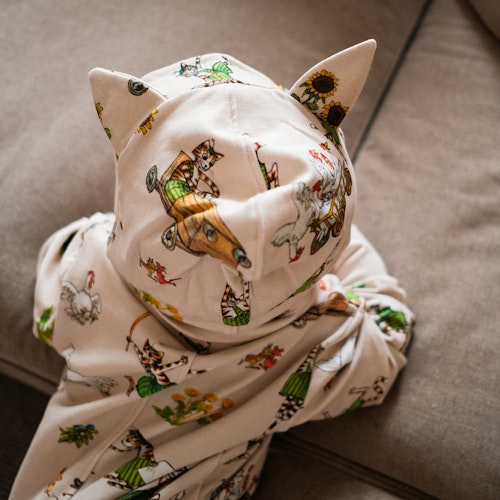 Strampler langarm Zipper Pettersson und Findus Alloverprint
