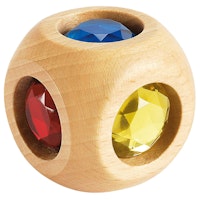 Märchenwürfel aus Holz und Glitzersteinen 3,5 cm
