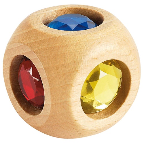 Märchenwürfel aus Holz und Glitzersteinen 3,5 cm