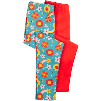 Leggings Doppelpack Blumen uni