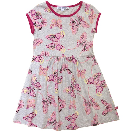Jersey Kleid kurzarm Schmetterlinge