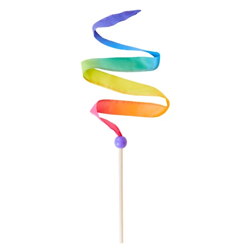 Kleines Regenbogen Tanzband aus Seide 0,9 m
