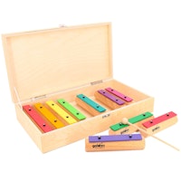 Klangbausteine aus Buche, 10er Satz in Holzbox ab 3 Jahre