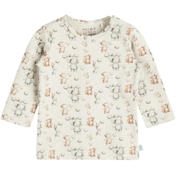 Langarmshirt beige Tiermotive