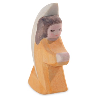Engelchen Krippenfigur orange Holzfigur 8 cm hoch