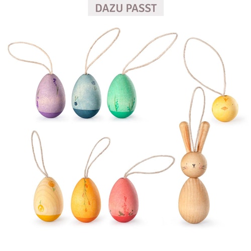 2 Osterornamente zum Aufhängen aus Holz