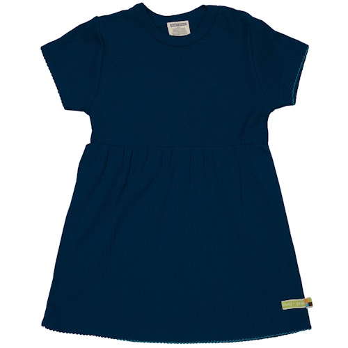 Dehnbares Kleid kurzarm Rippe