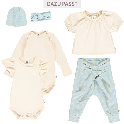 Kurzarmbody Puffärmelchen elastischer Kopfbereich