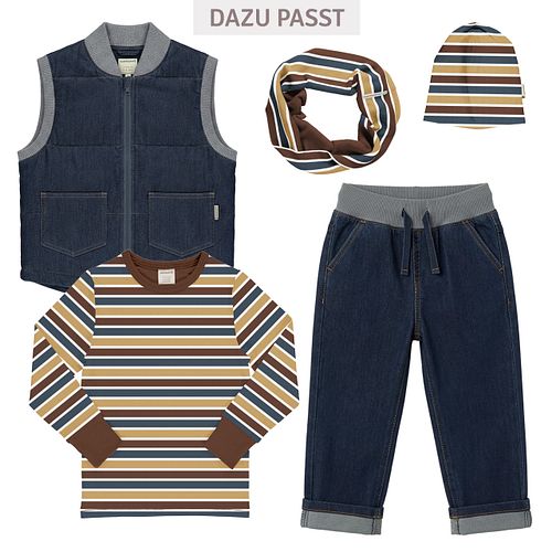 Weste gefüttert Denim Blau