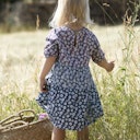 Vorschaubild Sommer Musselin Kleid kurzarm Patch Blumen