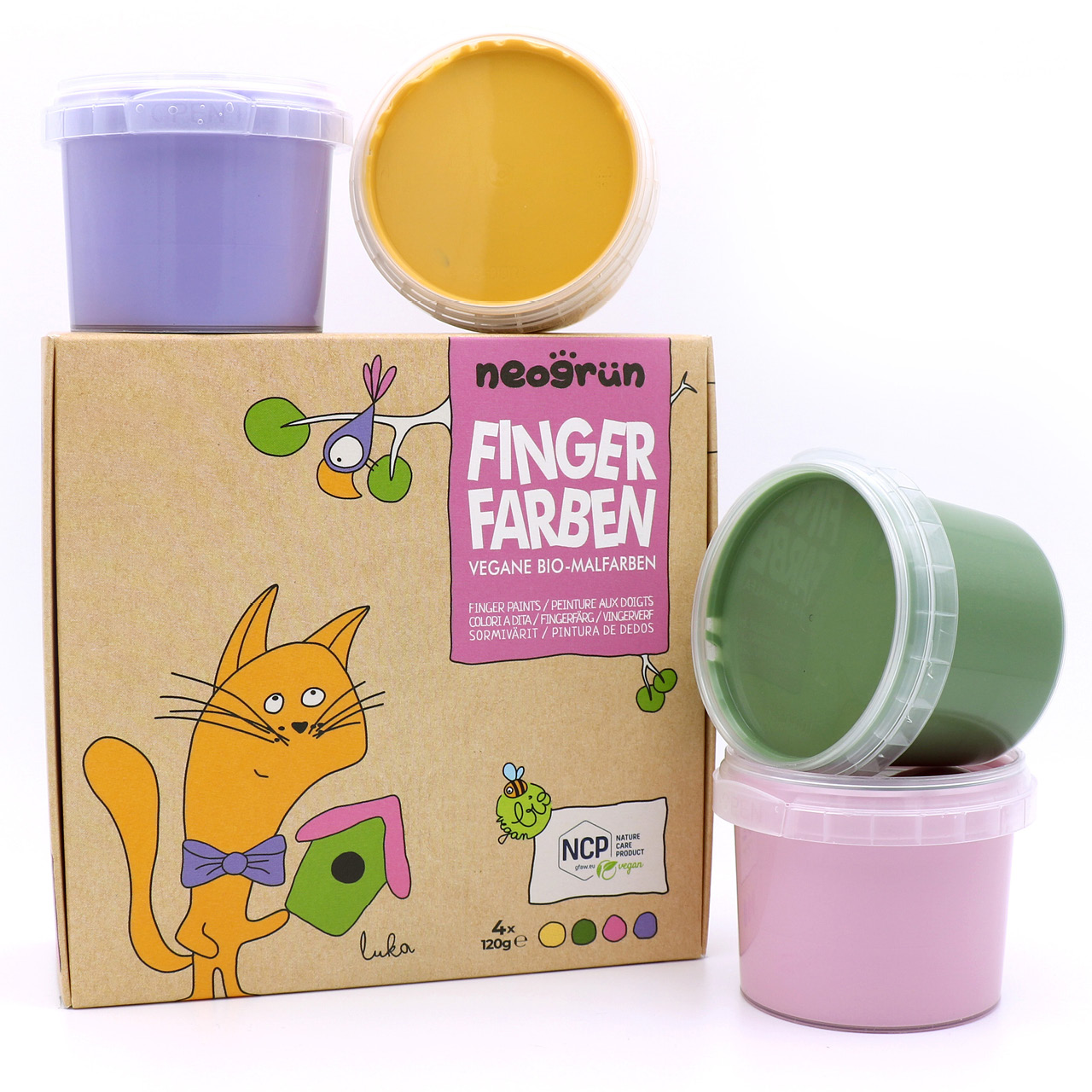 Bio Fingerfarben für klein Kinder 4er Set LUKA