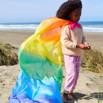 Großes Regenbogen Spieltuch Seide 178 x 89 cm