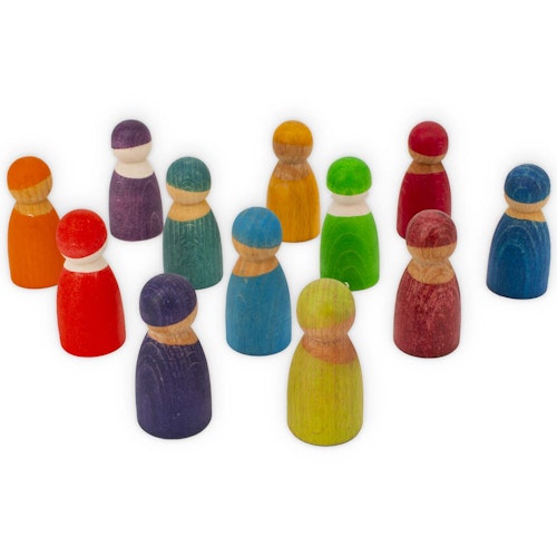 Regenbogen Freunde Figuren 12 Stück Massivholz