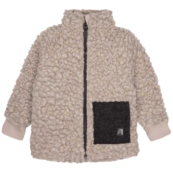 Wolle Plüsch-Jacke beige