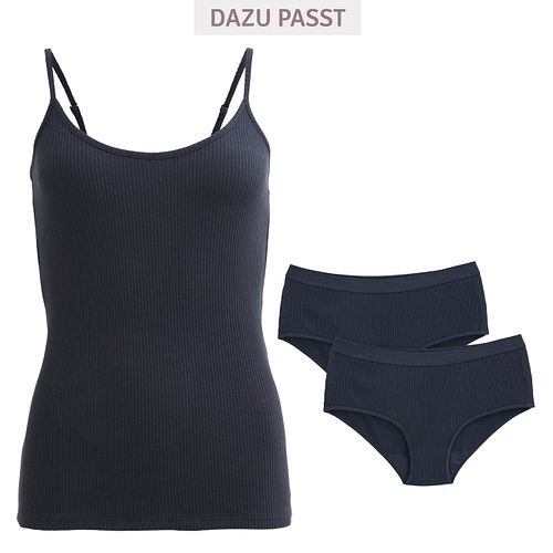 Damen Unterhemd gerippt blau