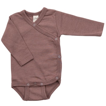 Wolle Seide Wickelbody langarm mauve