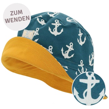 Kinder Wende-Fischerhut golden yellow Anker