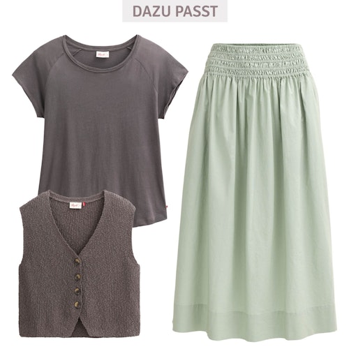 Midi-Rock Damen salbei-grün