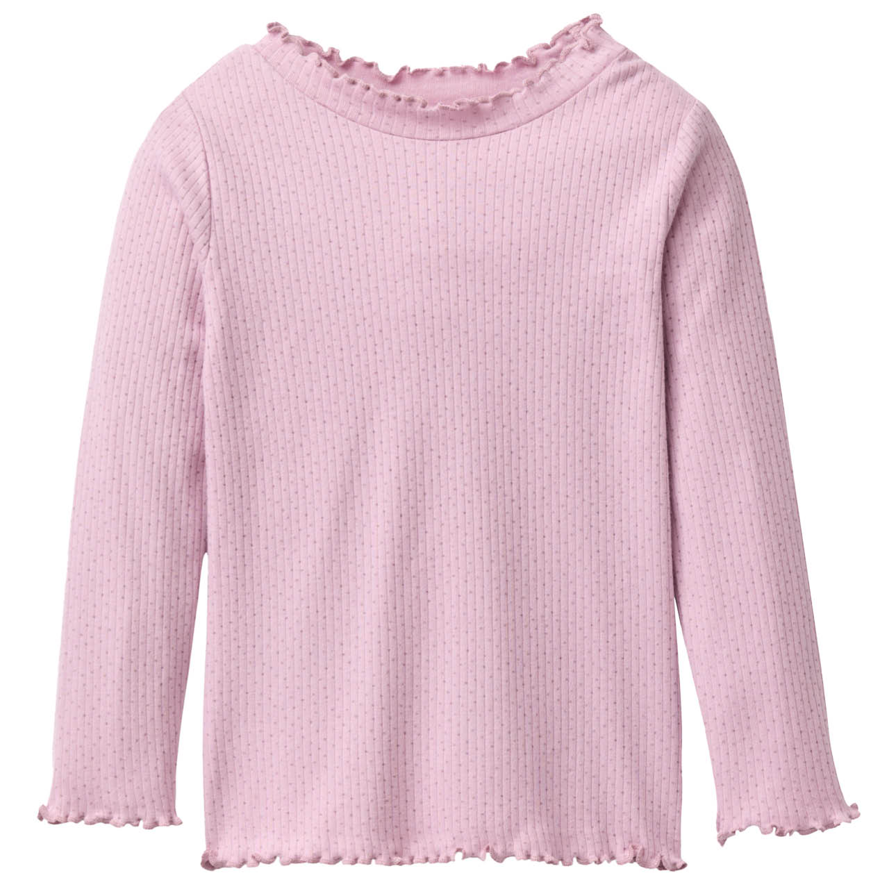 Geripptes Langarmshirt Stehkragen