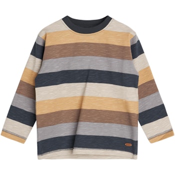 Leichtes Langarmshirt Streifen navy-braun