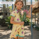 Vorschaubild Flatterkleid kurzarm mit Alloverprint 