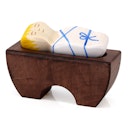 Vorschaubild Jesus Kind in der Wiege Krippenfigur aus Holz