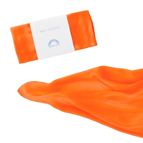 Spieltuch Seide orange klein 53 x 53 cm