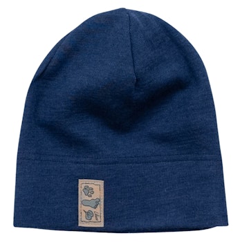 Wolle Seide Beanie marine