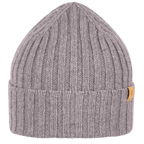 Warme Strickmütze Merinowolle Kaschmir grau
