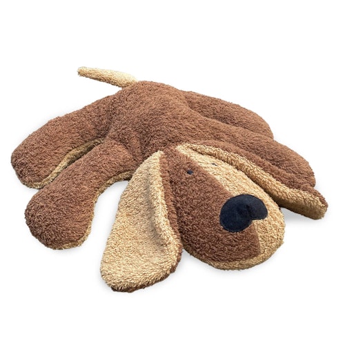 Spiel und Kuschelhund braun 35 x 35 cm