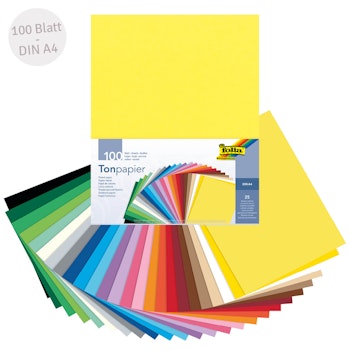Tonpapier bunt DIN A4 100 Blatt recycelt
