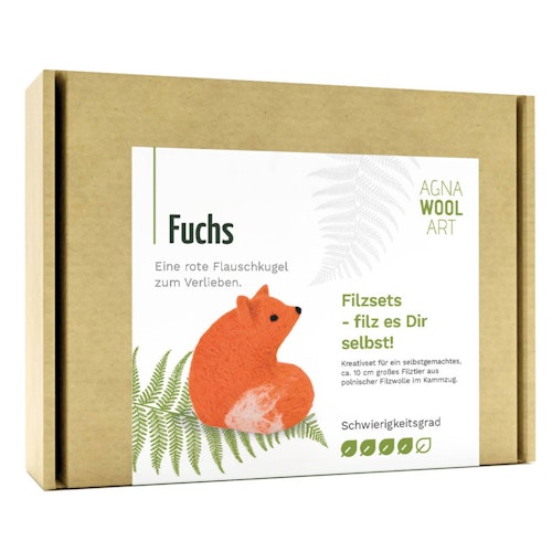Selber filzen mit Anleitung DIY Filz Set Fuchs Level 4 ab 6 Jahre
