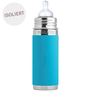 Isolierte Babyflasche Lochgrösse mittel aqua-blau