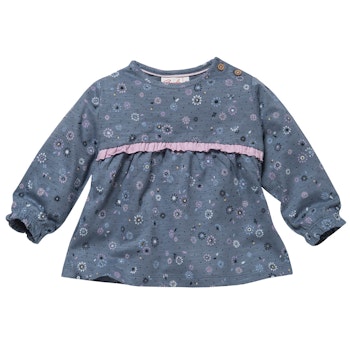 Weiches Langarmshirt Frühlingsblumen ozeanblau