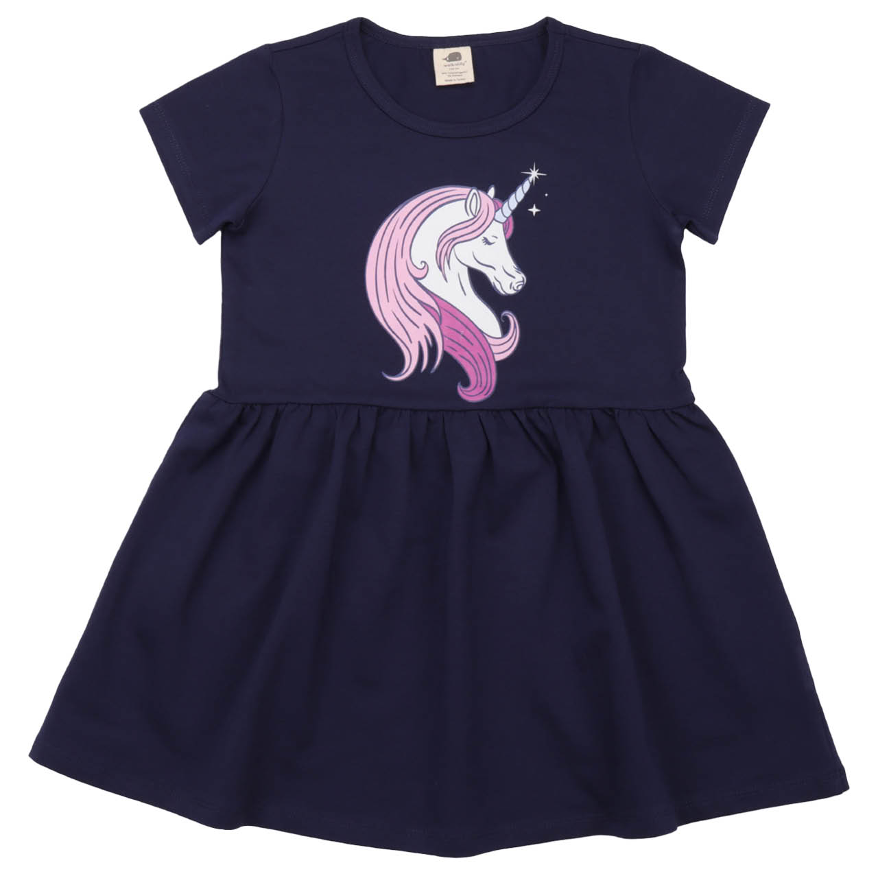 Lockeres Kleid kurzarm Einhorn