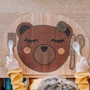 Vorschaubild Kinder Montessori Tischset aus Korkleder Bär, 46 x 37,5 cm