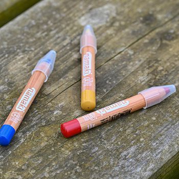 3er-Set Bio Schminkstifte für Kinder Gelb, Blau, Rot
