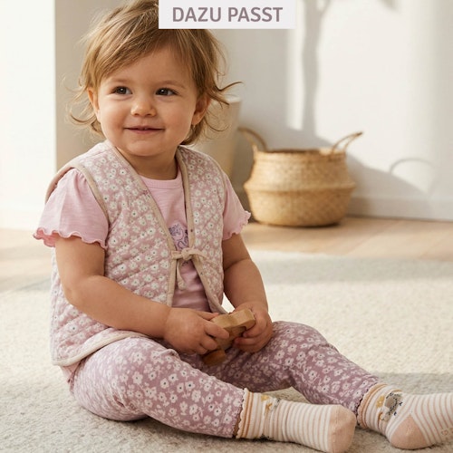 Wendbare Steppweste rosa Blümchen